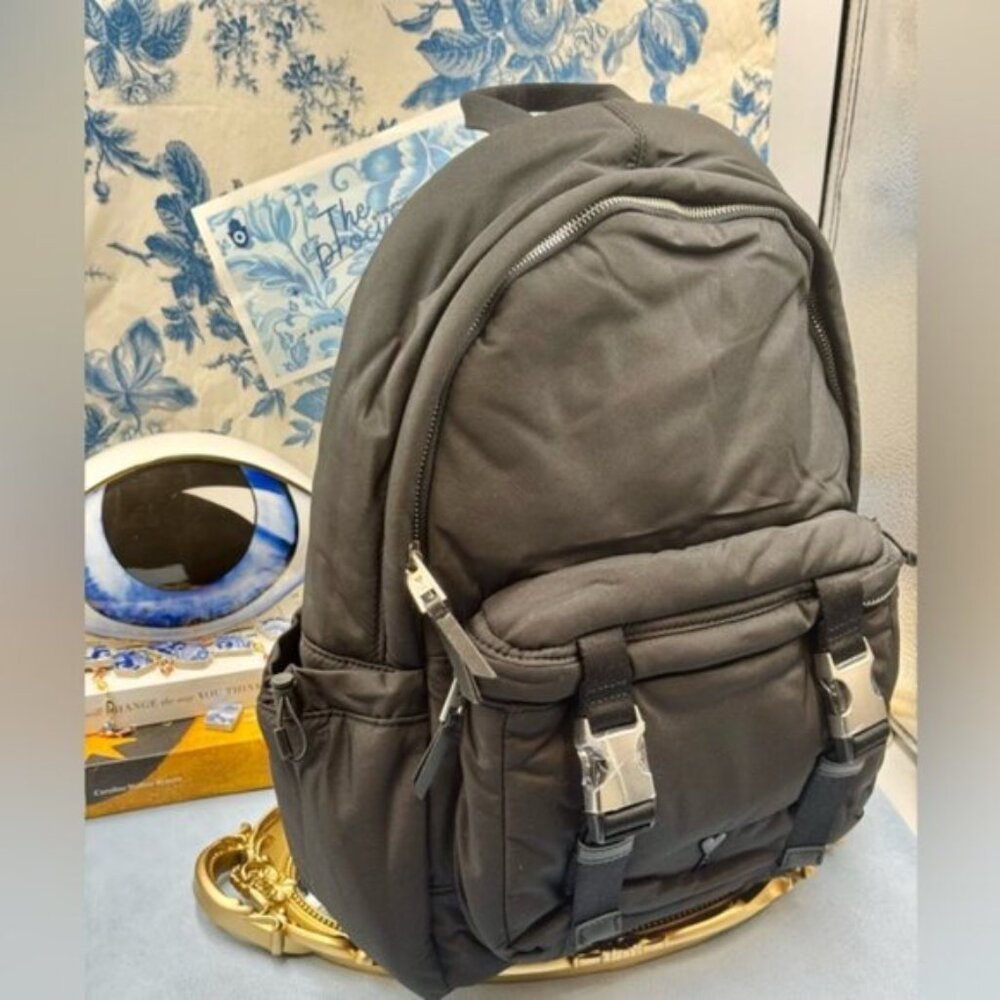 🆕 AMI PARIS 🧿 NWOT Black Ami De Coeur Nylon & Leather Backpack - Picture 3 of 16